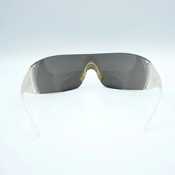 Auth RARE DIOR SKI 5 VA2 Shield Sunglass SET Case sport strap opaque white black